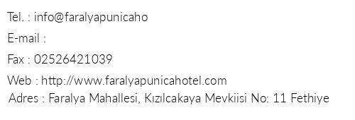 Faralya Punica Hotel telefon numaralar, faks, e-mail, posta adresi ve iletiim bilgileri